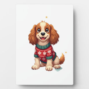 Plaque Photo Lueur de flocon de neige de Cocker Spaniel