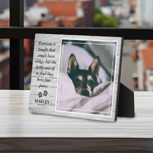 Plaque Photo Lumière Rustique Bois Perte d'Animal Compagnon Mém