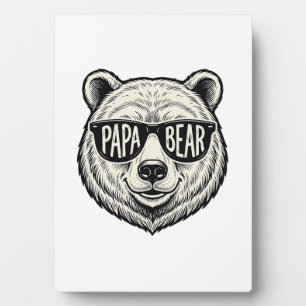 Plaque Photo Lunettes de soleil Papa Ours Tête d'ours Conceptio