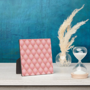 Plaque Photo Luxe Blush Rose Rose Or Diamond Motif Tufted