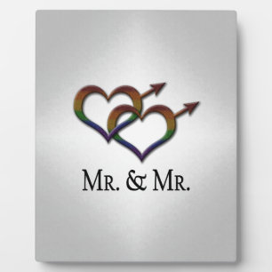Plaque Photo M. et M. Gay pride Interconnectent les symboles de
