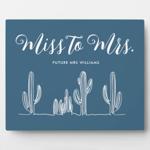 Plaque Photo Mademoiselle à Madame Moderne Boho Cactus Enterrem