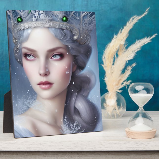 Plaque Photo Magique Winter Queen Portrait Tabletop (Côté)