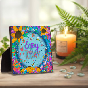 Plaque Photo Magnifique Inspiration Profitez aujourd'hui Floral