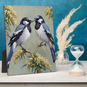 Plaque Photo Magpies Australiennes Dans Peinture À L'Huile D'Ar