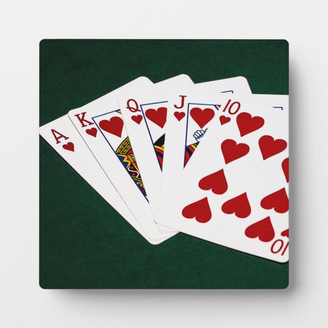 Plaque Photo Mains de poker - Brosse royale - Coeur (Devant)