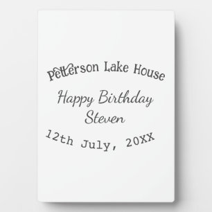 Plaque Photo Maison de lac plage joyeux anniversaire ajouter no