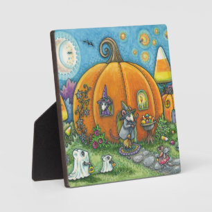 PLAQUE PHOTO MAISON DE SOURIS, PETITE MICE, TRICK OU TRAITER HA