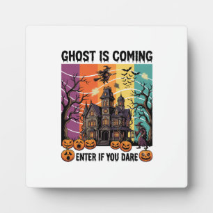 Plaque Photo Maison Hantée Halloween Fantôme Arrive Pompe à Sor