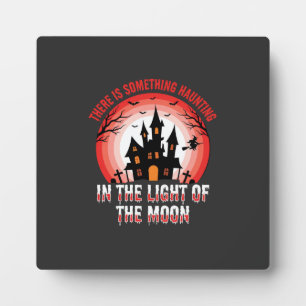 Plaque Photo Maison Hantée Halloween Sorcière Clair de Lune