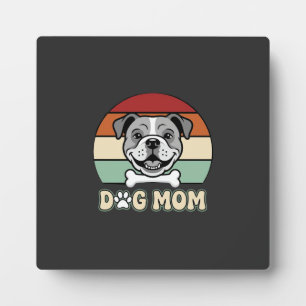 Plaque Photo Maman Chien Rétro Bulldog Vectoriel