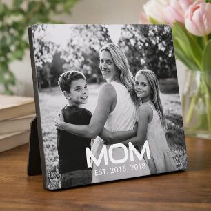Plaque Photo Maman personnalisée établie moderne gras