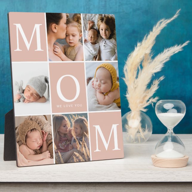 Plaque Photo Maman We Love You Photo Collage (Côté)