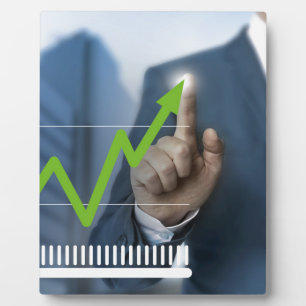 Plaque Photo Man showing stock price touchscreen concept