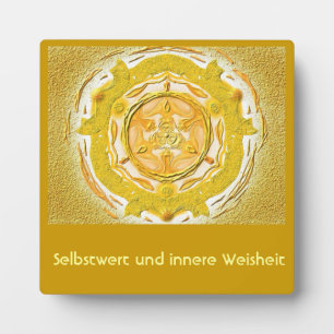 Plaque Photo Mandala-Meditationsplatte, klein I-M Gold