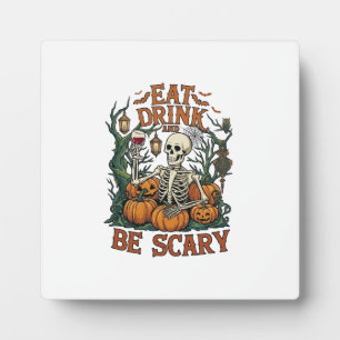 Plaque Photo Manger Boire Être Squelette Effrayant Halloween Ci