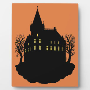 Plaque Photo Manoir sinistre en silhouette