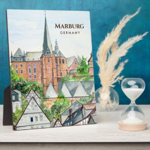 Plaque Photo Marburg Altstadt Allemagne Peinture Townscape