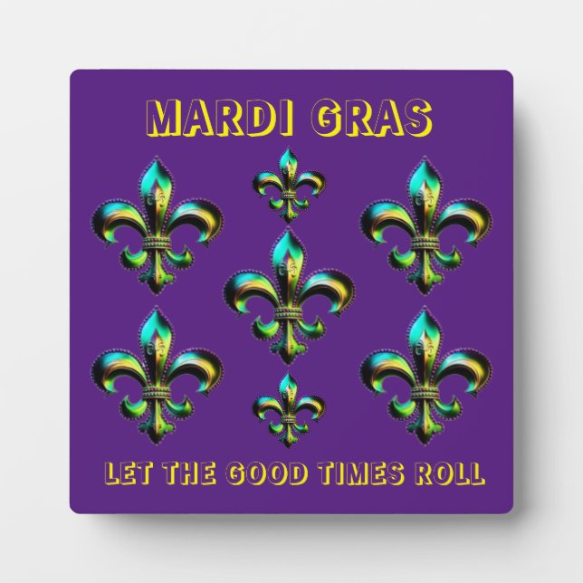 Plaque Photo Mardi Gras Fleur De Lis (Devant)