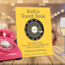 Mariage Audio Livre d'invité Black Rotary Dial Mus