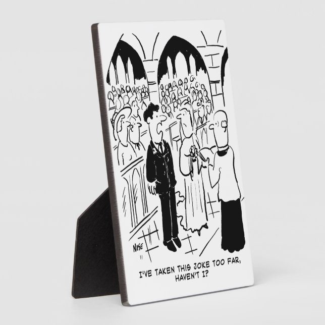 Plaque Photo Mariage - Bridegroom Practical Joke Cartoon (Côté)
