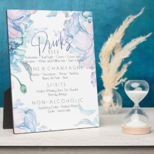 Plaque Photo Mariage Ciel Bleu et Bubblegum Pink Peonies