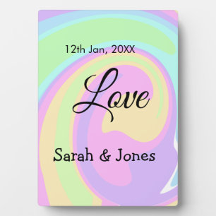 Plaque Photo Mariage fiançailles couple coloré bohpattern