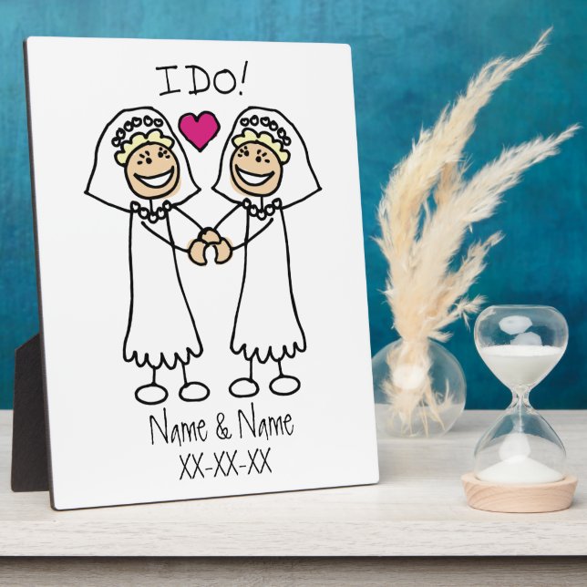 Plaque Photo Mariée Mariage lesbienne (Côté)