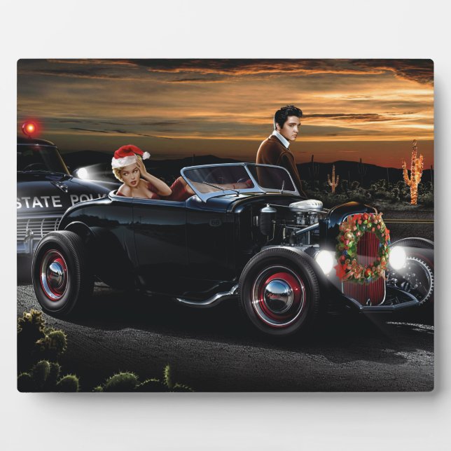 Plaque Photo Marilyn et Elvis Christmas Joy Ride (Devant)