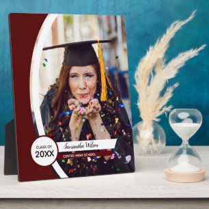 Plaque Photo Maroon Courbé Frame Photo Graduation