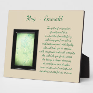 Plaque Photo May Birthstone Emerald
