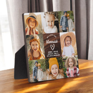 Plaque Photo Meemaw We Lots Hearts Wood Photo Collage