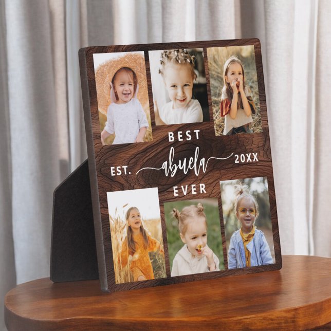 Plaque Photo Meilleur Abuela Ever Grandchildren Wood Photo Coll (Créateur téléchargé)