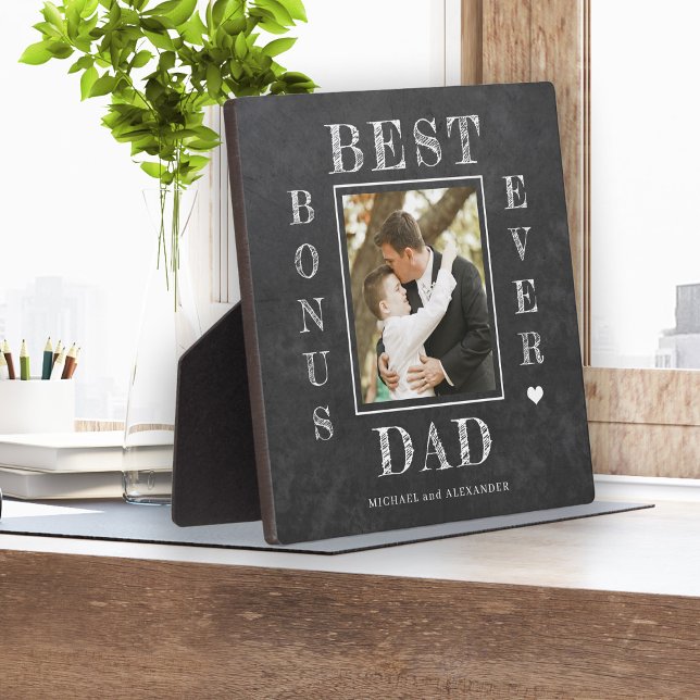 Plaque Photo Meilleur bonus papa jamais stepdad Fête des pères  (Créateur téléchargé)