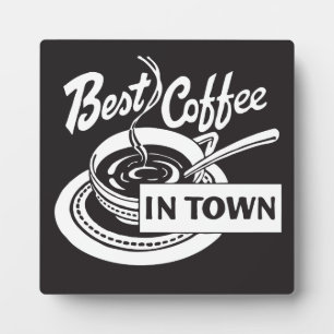 Plaque Photo Meilleur café en blanc de ville