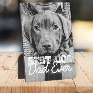 Plaque Photo Meilleur Chien Papa Jamais Moderne Personnalisé An