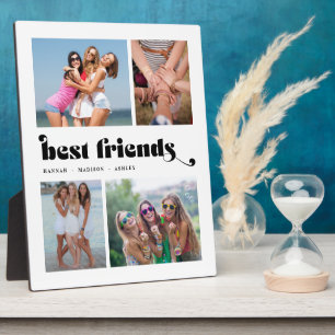 Plaque Photo Meilleur Collage de photos d'amis Retro