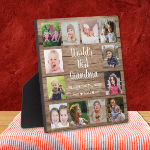 Plaque Photo Meilleur grand-mère grand-enfants 12 photo Collage