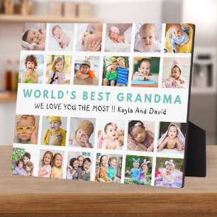 Plaque Photo Meilleur grand-mère grand-enfants 24 photo Collage