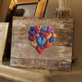 Plaque Photo Meilleur Grand Nom du monde Coeur personnalisé