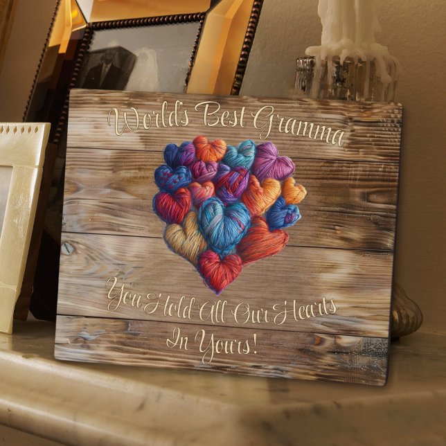 Plaque Photo Meilleur Grand Nom du monde Coeur personnalisé (Créateur téléchargé)