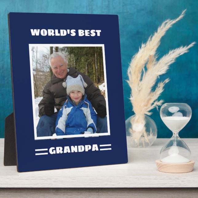 Plaque Photo Meilleur grand-père du monde Photo personnalisée (Côté)