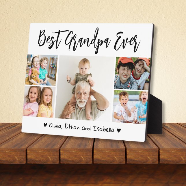 Plaque Photo Meilleur grand-père Ever petits-enfants 5 Photo Co (Créateur téléchargé)