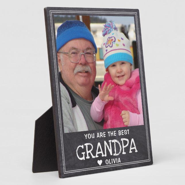 Plaque Photo Meilleur grand-père Grandchild Photo Russe Chalkbo (Côté)