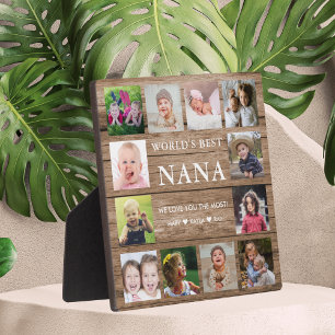 Plaque Photo Meilleur Nana Grandkids photo Collage Wood