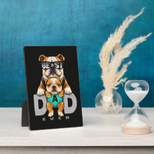 Plaque Photo Meilleur papa bouledogue ever – Cute Bulldog Fête