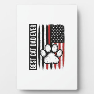 Plaque Photo Meilleur papa chat patriote Design de drapeau de p