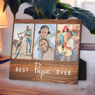 Plaque Photo Meilleur Papa Ever Fête des pères 3 Photo Collage