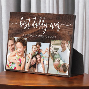 Plaque Photo Meilleur papa Ever Fête des pères en bois Photo Co