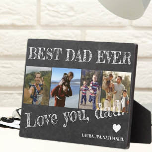Plaque Photo Meilleur papa Fête des pères 4 photo collage